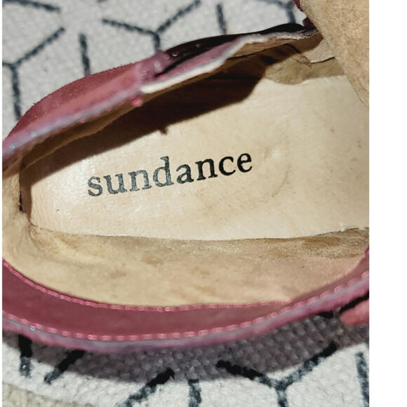 SUNDANCE BUTTONED UP CRANBERRY SUEDE BOOTIES, SZ 7/7.5 US-38/EU - Picture 13 of 16